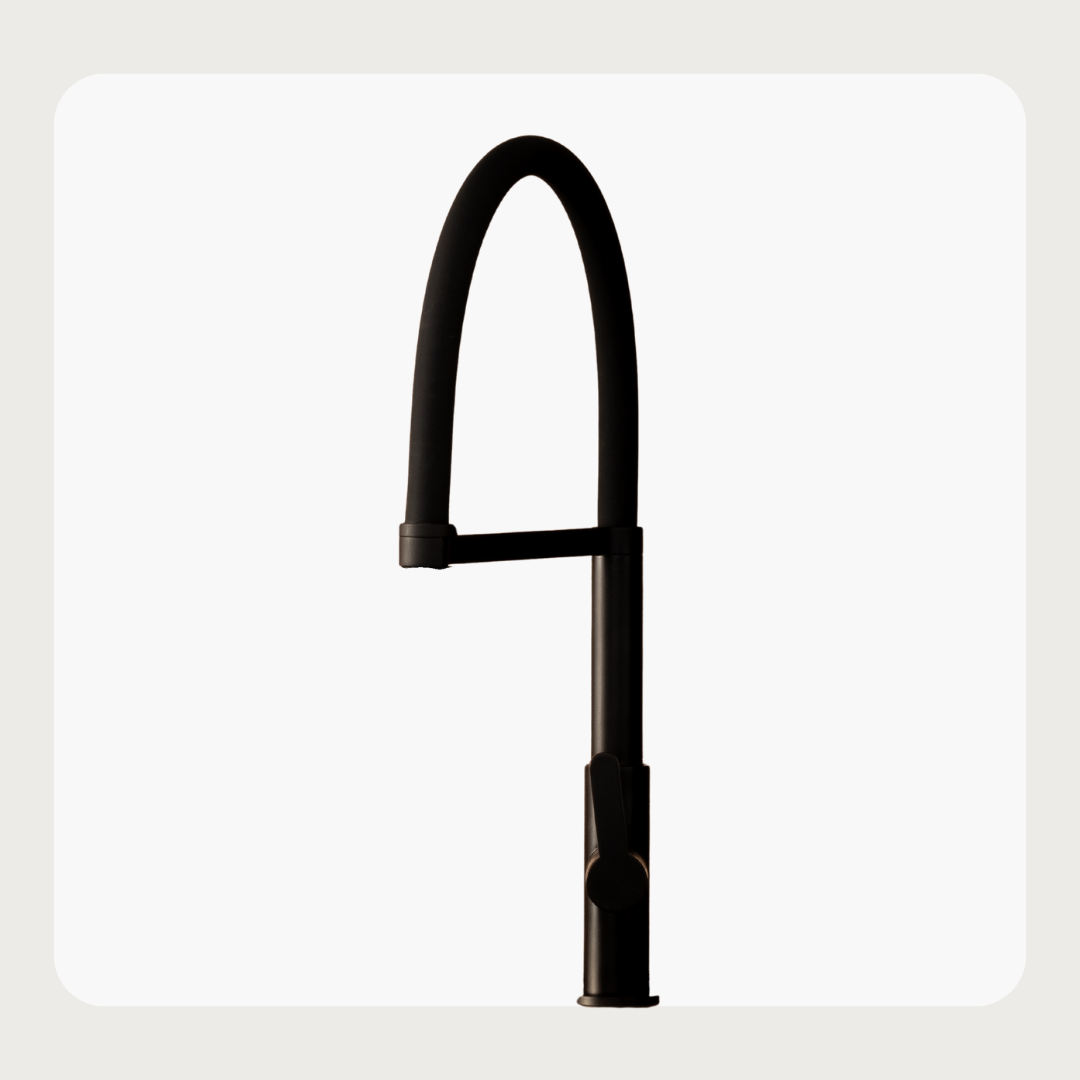 Waden Big Brother Sink Mixer Tap - Matte Black Flexible High-Arc Pull-Out Sprayer