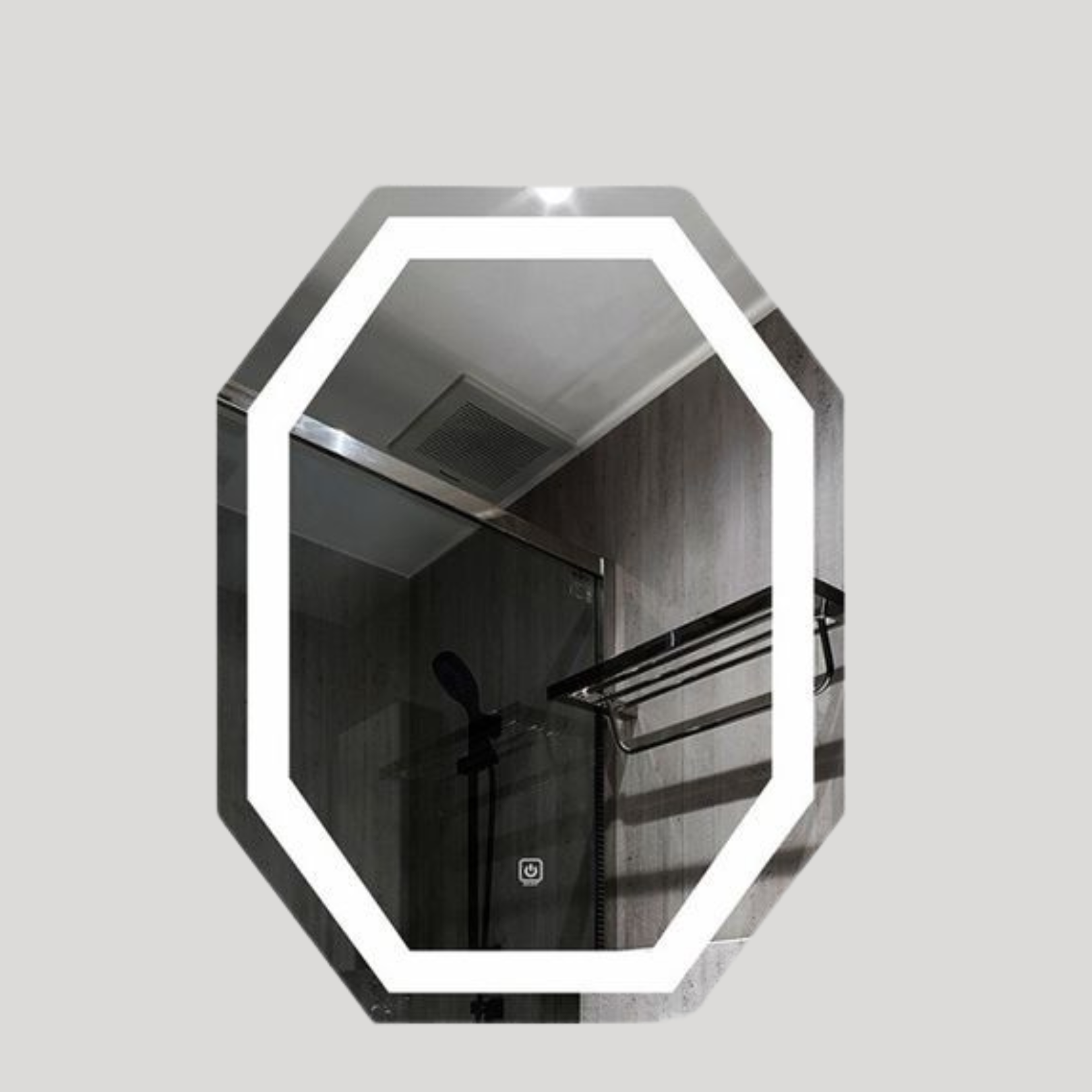 Octagonal LED Backlit Bathroom Mirror with light & Anti-Fog