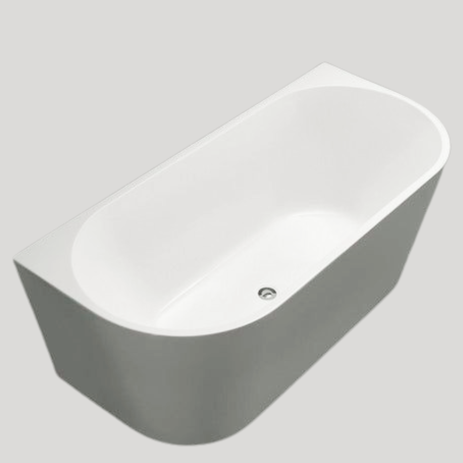 Modern Back-to-Wall Freestanding Bathtub - Space-Saving & Deep Soaking Design