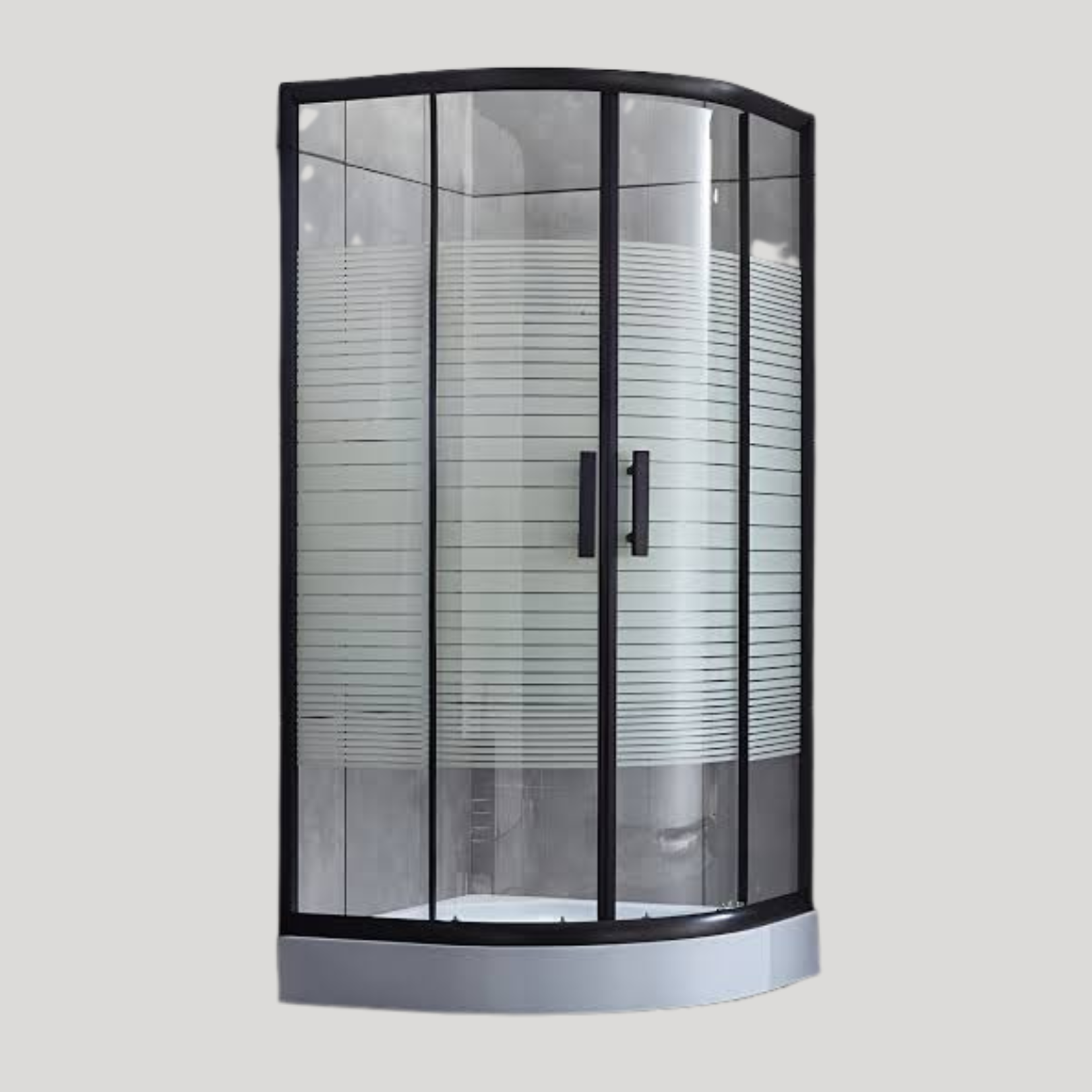 Modern Black Frame Shower Room - Space-Saving Quadrant Design