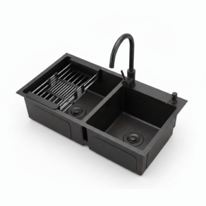 double-bowl black kitchen sink in Lagos
