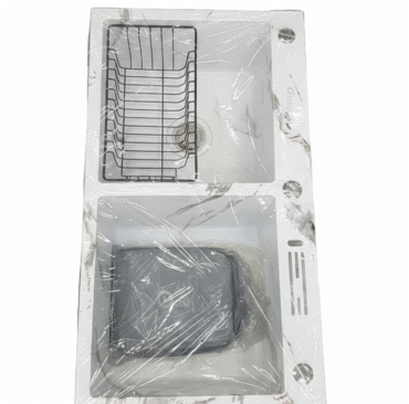 white double-bowl kitchen sink lagos